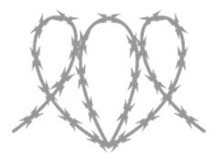 Ilustração da concertina clipada — laçadas fixadas com grampos, sem hastes